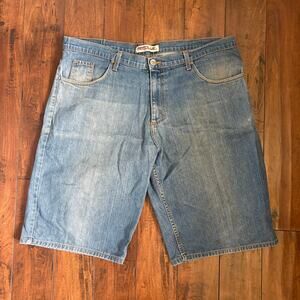 Y2K Skater Neoblue Denim Shorts Mens 42 Blue Baggy 2000s Grunge Emo Made in USA
